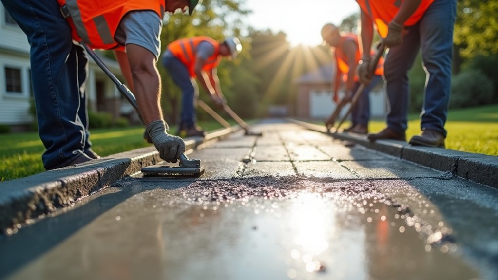 expect concrete installation with blue springs